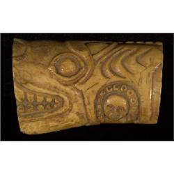 Tlingit Carved Bone Sea Wolf and Octopus Amulet ca. 1850 Ex Beasley Collection 3 1/2" L. 2 1/4" H…