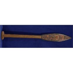 Very Fine Carved and Painted Double Sided Paddle 46" L.  Fine Condition                          …