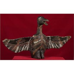 Old Carved and Painted Cormorant Figure 29" W. 15" H.  Fair Condition                            …