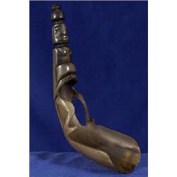 Rare and Unusual Noble Female Figured Horn Ladle ca. 1890  8 1/2" H. Ex Thomas Richardson  Fine C…