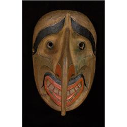 Nultma Mask "Brain in Nose" Crazy Man Figure Kwakiutl Mask Prior to 1920 Acquired From Jimmy Seaw…