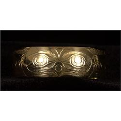 Barry Wilson Carved 18K Gold Bracelet Eagle Design 6 1/2" L. 3/4" W.  Excellent Condition        …