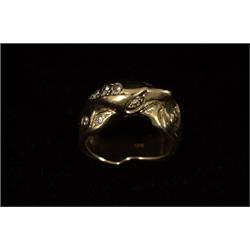 Superb Men's 18K Gold and Diamond Whale Ring                                                     …