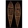 Image 1 : Pair of Model Cree Snowshoes with Tufted Wool 17" L. 4" W.  Fine Condition                       …