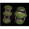 Image 1 : Two Navajo Silver and Turquoise Bracelets 7" L. 6 3/4" L.  Fine Condition                        …