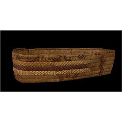 Mt. Currie Papoose Basket with Gallery 20" L. 9" W.  Fine Condition                              …