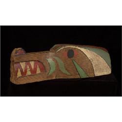 Nuu-chah-nulth Carved and Painted Head Piece Wolf ca. 1920 Acquired in Exchange For a Tow in Fish…