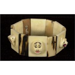 Old Inuit Carved Ivory Bracelet with Zoomorphic Figures  Excellent Condition  Not Allowed to Ship…