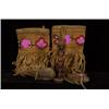 Pair of Old Beaded Child's High Top Moccasins and a Small Wood Totem 6 1/2" H.  Fair Condition   …