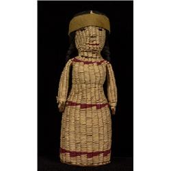 Northwest Coast Cedar and Grass Doll Made by Elizabeth Harry, Klahoose Band, Powell River, B.C. 9…