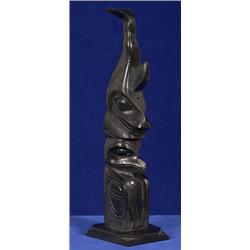 Fine Old Rufus Moody Argillite Totem 8 1/2" H.  Fine Condition                                   …