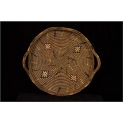 Salish Handled Tray with Diamond Imbrication ca. 1910  17" W.  Fine Condition                    …