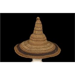Rare Old Kalamath Basketry Hat Ex Mark Ward Collection 16 1/2" D. 11" H.  Excellent Condition    …