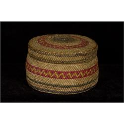 Fine Old Lidded Basket 4" D.  Good Condition                                                     …