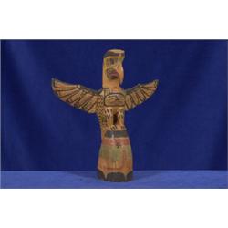 Charlie James Carved and Painted Eagle Totem 8 1/4" H. Signed Fine Condition                     …