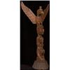 Image 3 : Ellen Neel Carved Three Figure Totem Signed "Kakasolas" 20 1/2" H.  Good Condition               …