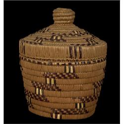 Salish Nob Top Basket 9" H. 7 1/2" D.  Fine Condition                                            …