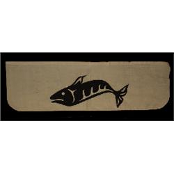 Applique Button Blanket Panel Salmon Design with Shell Buttons 96" L.x 30" W. Salmon House Collec…