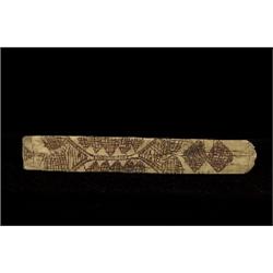 Old Inuit Incised Bone Implement 7" L.  Fine Condition                                           …