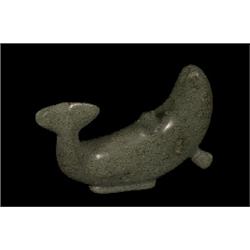 Inuit Soapstone Carving of a Whale by Makaldo Temela 8" L. 6" H.  Good Condition                 …