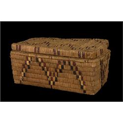 Fraser River Lidded Storage Basket 17" L 11 1/2" W. 7 1/2" H.  Fair Condition                    …