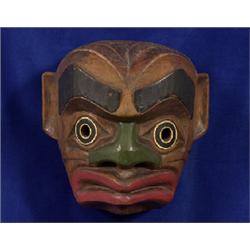 Fine "Carved by Jack James Kwakiutl" Spirit Mask 11" H. 11 1/2" W. Salmon House Collection  Excel…