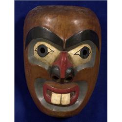 Charlie George Carved Beaver Transformation Mask Gilford Island, B.C. 12 1/4" H. 9" W. Salmon Hou…