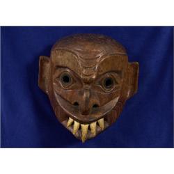 Very Unusual Carved Toothed Spirit Mask "Carved by Jack James Kwakiutl" 13" H. 12 1/4" W. Salmon …
