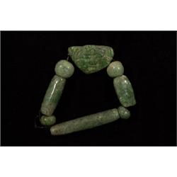 Mayan Early Classic Jade Necklace Pendant with Pouch ca. 400AD                                   …