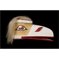 Carved Yellow Cedar White Raven Mask Copper Inlay Graphite Paint Articulate Beak by John Copage 2…