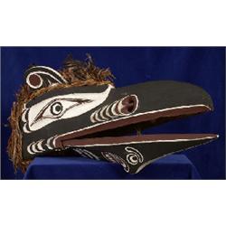 Jimmy Dick Carved and Painted Articulated Kwakiutl Raven Mask 27" L. 12" W.  Minor Nicks - Photo …