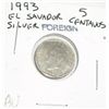 Image 1 : 1993 SILVER EL SAVADOR 5 CENTAVOS COIN *RARE AU HIGH GRADE*!! COIN CAME OUT OF SAFE!!