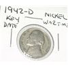 Image 1 : 1942-D *KEY DATE* SILVER WARTIME JEFFERSON NICKEL COIN *NICE EARLY NICKEL*!! COIN CAME OUT OF SAFE!!