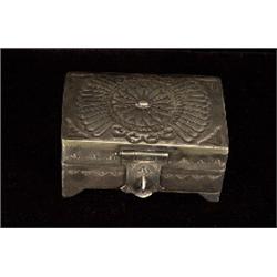 Navajo Silver Lidded Box 3" L. 2" W. 1 1/2" H.  Fine Condition                                   …