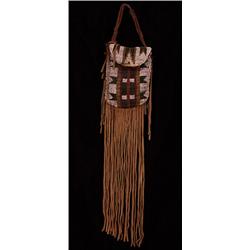 Arapaho Beaded Medicine Pouch 5 1/4" H. 4" W.  Fine Condition                                    …