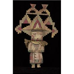 Pueblo Style Carved Cottonwood Root Corn Maiden Kachina 19" H. 14" W.  Fair Condition            …