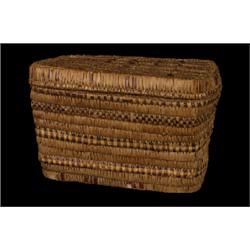 Lidded Salish Basket 12" W. 7 1/4" H.  Fair Condition                                            …