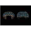 Image 1 : Two Navajo Silver and Turquoise Multi Stone Cuff Bracelets 6" L.  Fine Condition                 …