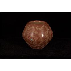 Small Santa Clara Pottery Jar 3" D.  Fine Condition                                              …