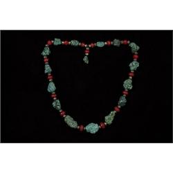 Large Natural Turquoise Nuggets with Red Coral and Silver                                        …
