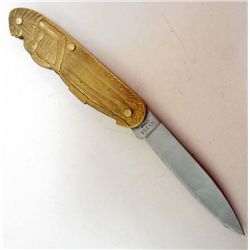 NV234 Novelty Cutlery Indian Brass Folder Pocket Knife