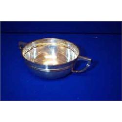 A TWO HANDLED SUGAR BOWL, SHEFFIELD, 1920, 15cms over handles....