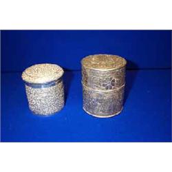 TWO INDO-PERSIAN CYLINDRICAL CONTAINERS, 19th CENTURY....