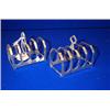 Image 1 : A PAIR OF SHEFFIELD SILVER BREAKFAST TOAST RACKS, with Irish import marks,, each 17.5cms., €1...