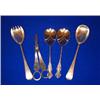 Image 1 : A PAIR OF SERVING SPOONS, LONDON, 1904; another pair, Sheffield; and a tongs (5)....