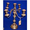 Image 1 : A FIVE BRANCH PLATED CANDELABRA, 19th CENTURY, on foliate knobbed stem, 52cms high....