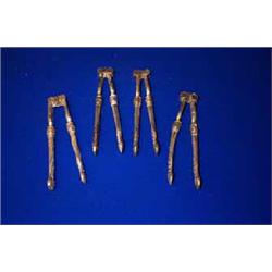 A SET OF FOUR PLATED NUT CRACKERS, 19th CENTURY....