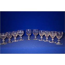 A COLLECTION OF TEN IRISH DRINKING GLASSES, c.1800, some with characteristic flute cutting....