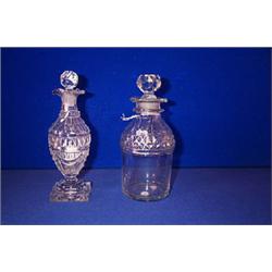 A CUT CRUET BOTTLE, LATE 18th CENTURY, WATERFORD, IN NEO-CLASSICAL STYLE, with original strigal f...