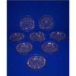 A SET OF EIGHT FRUIT PLATES, PROBABLY DUBLIN, with cut rims, the base cut underneath with stars a...